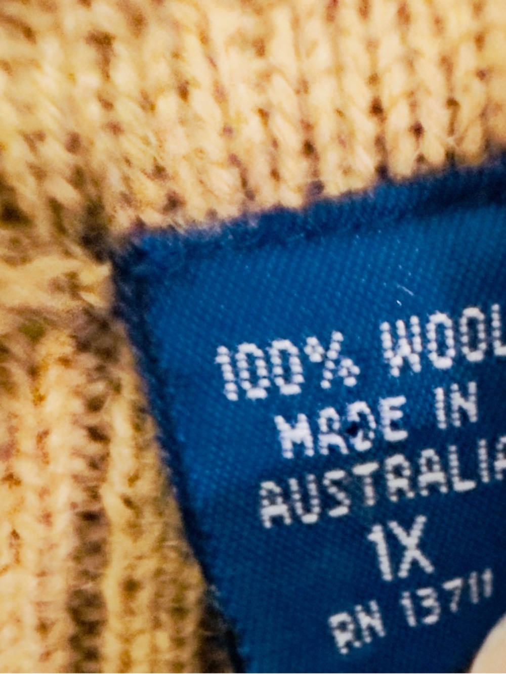 Vintage Vest 100% Australian Wool Karen Scott II 1X Camel Brown Zip Up Mock Neck - Picture 9 of 11